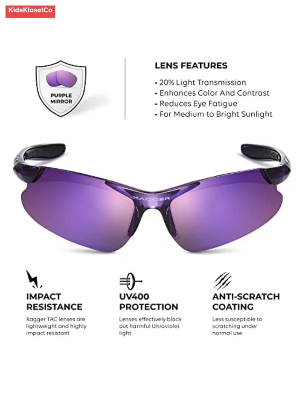 Kids Youth Polarized Sports Sunglasses TR90 Frame Baseball Softball